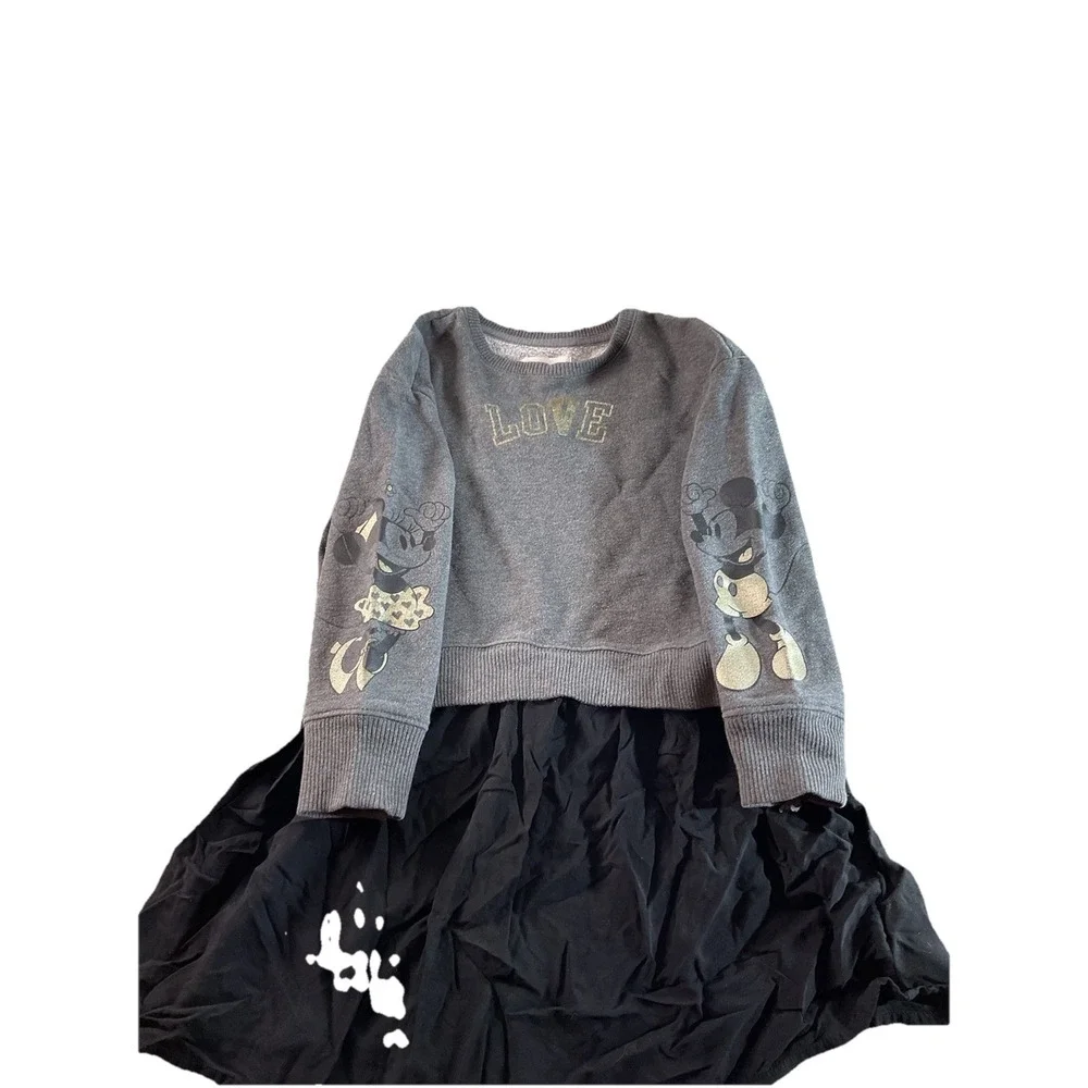 Gap Kids Disney Kids Size S (6-7) Minnie Mouse/‎ Mickey Mouse   Dress Gray Black